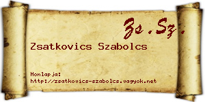 Zsatkovics Szabolcs névjegykártya