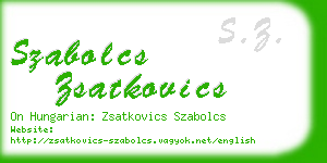 szabolcs zsatkovics business card